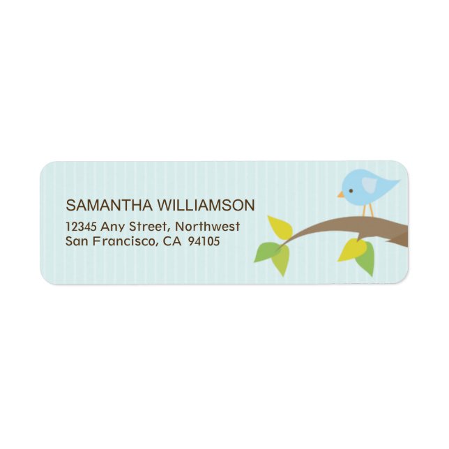 Tweet! Tweet! Return Address Labels (blue) (Front)