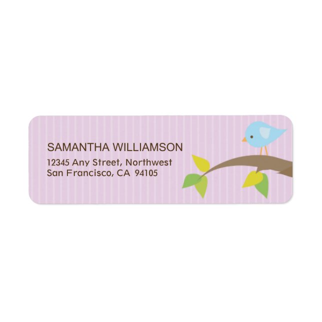 Tweet! Tweet! Return Address Labels (lavender) (Front)