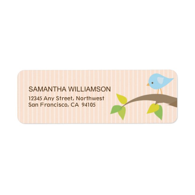 Tweet! Tweet! Return Address Labels (peach) (Front)