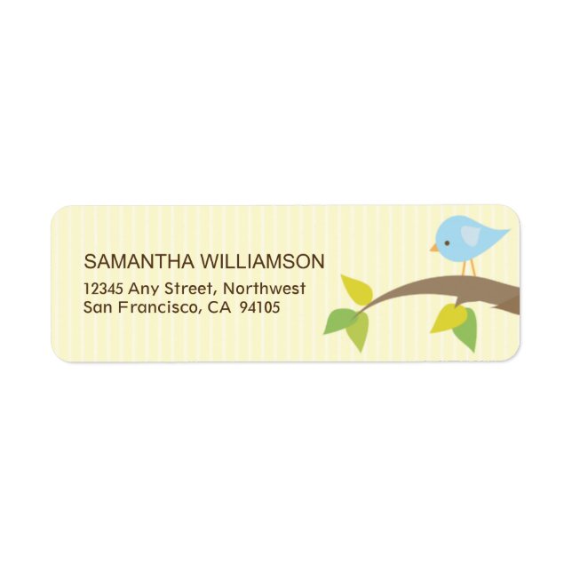 Tweet! Tweet! Return Address Labels (yellow) (Front)