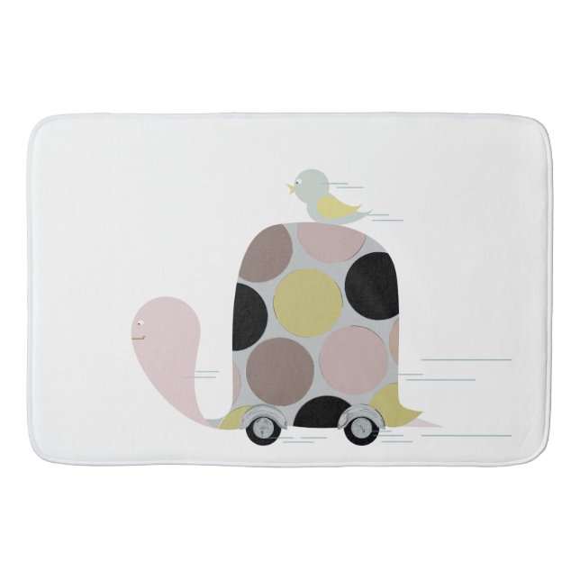 Tweeter on a Turtle Bath Mat (Front)
