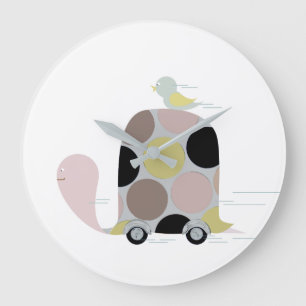Tweeter on a Turtle Large Clock