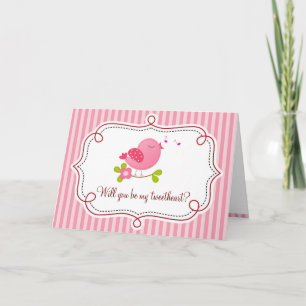 Tweetheart Bird Valentine's Day Card (Pink)
