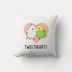 Tweethearts Funny Love Birds Pun  Cushion
