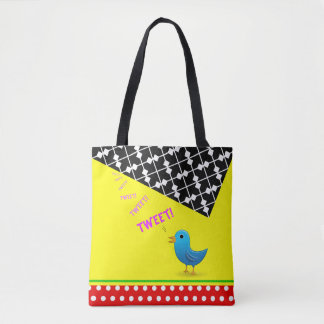 Tweeting Bird Bright Colours Tote Bag