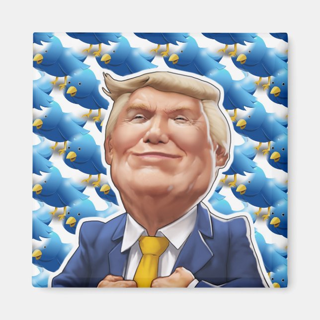 Tweeting Obessed Trump Magnet (Front)