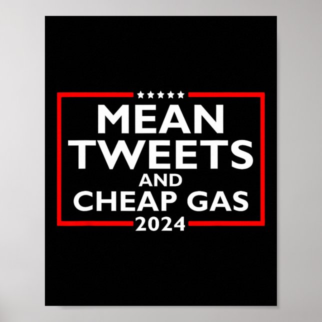 Tweets And Cheap Gas Funny 2024 Pro-trump Election Poster (Front)
