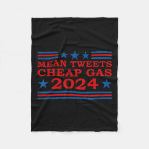 Tweets Cheap Gas 2024 Funny Pro-trump Election Fleece Blanket