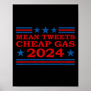 Tweets Cheap Gas 2024 Funny Pro-trump Election Poster