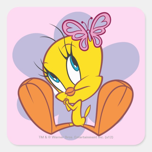 TWEETY™ and Butterfly Square Sticker (Front)