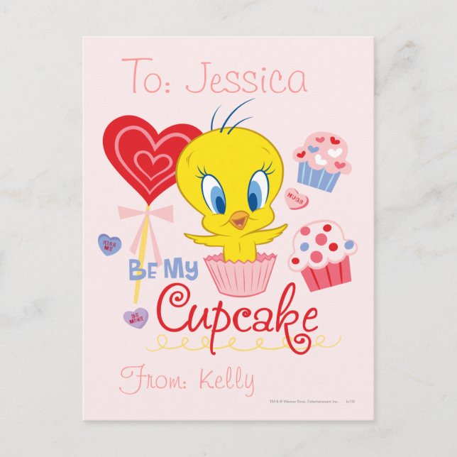 TWEETY™ Be My Cupcake Postcard (Front)