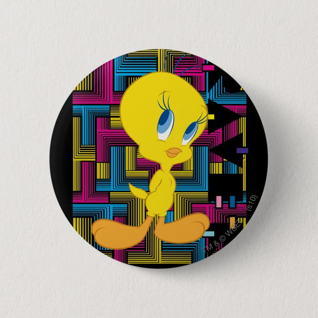 TWEETY™ Electronic Color 6 Cm Round Badge (Front)