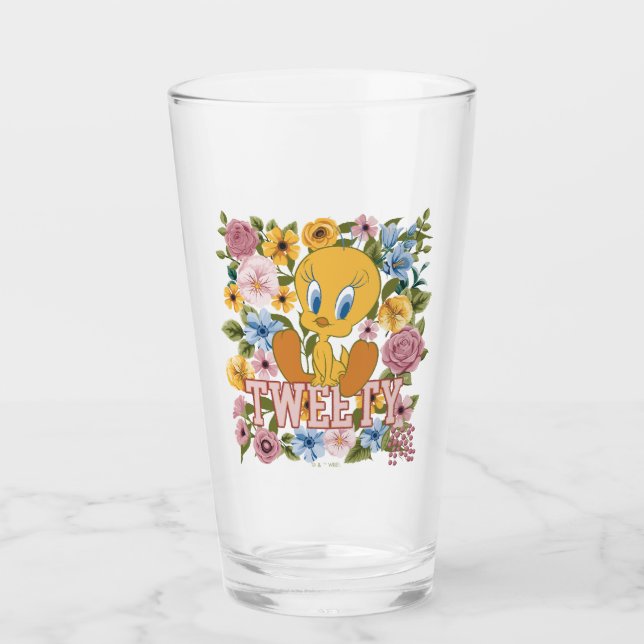 TWEETY™ Floral Embroidery Graphic Glass (Front)