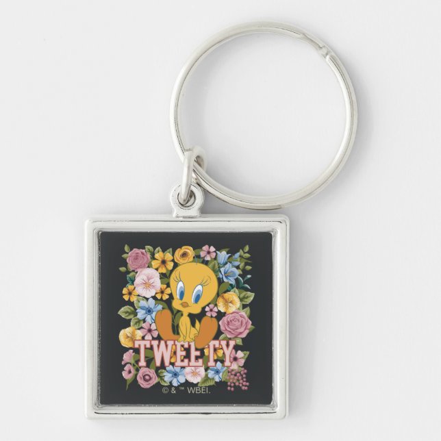 TWEETY™ Floral Embroidery Graphic Key Ring (Front)