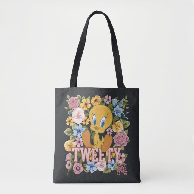 TWEETY™ Floral Embroidery Graphic Tote Bag (Front)