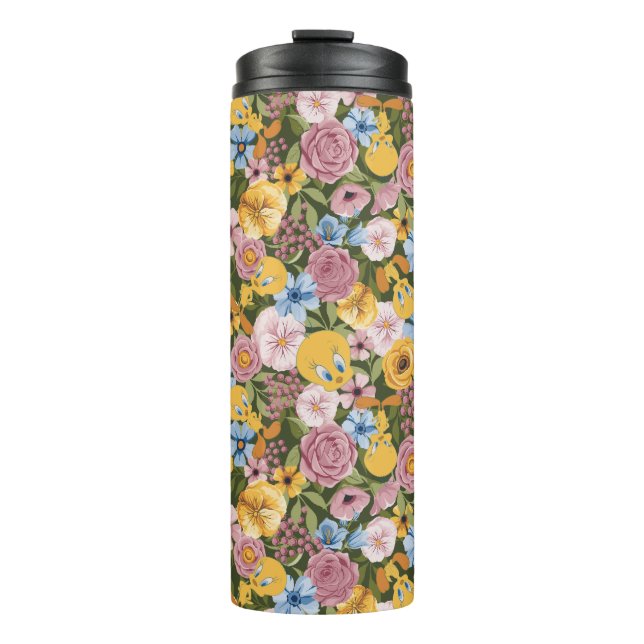 TWEETY™ Floral Embroidery Pattern Thermal Tumbler (Front)