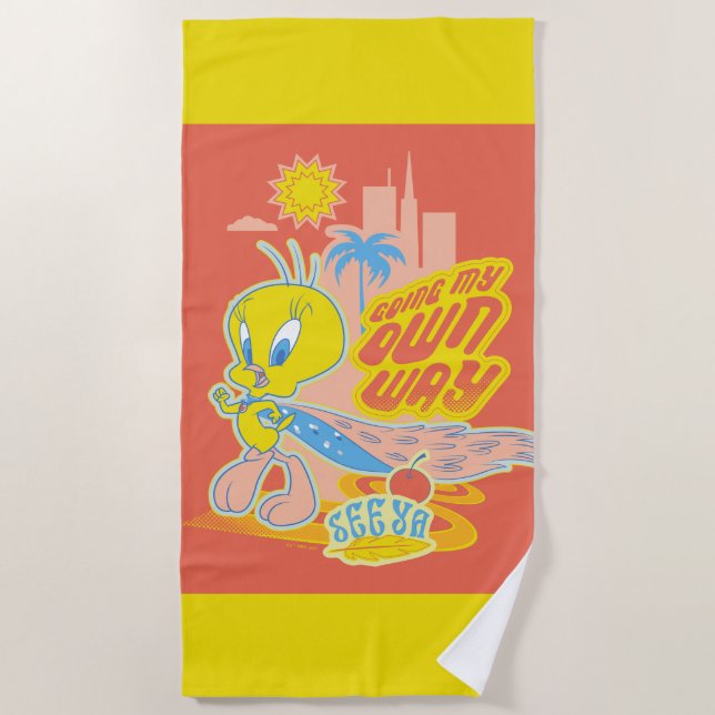 TWEETY™ - Going My Own Way Beach Towel (Front)