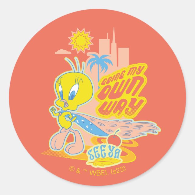 TWEETY™ - Going My Own Way Classic Round Sticker (Front)