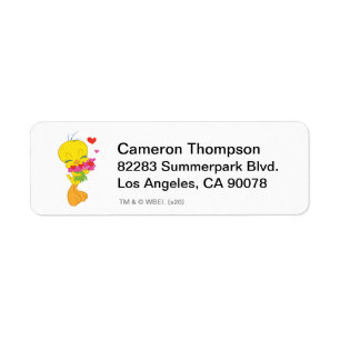 Tweety Hearts Return Address Label