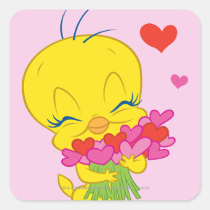 TWEETY™ Hearts Square Sticker