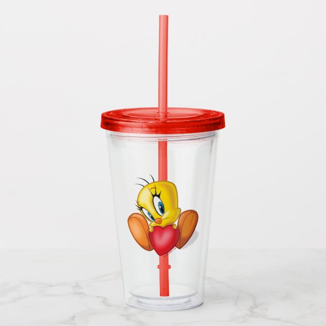 TWEETY™ Holding Heart Acrylic Tumbler (Front)