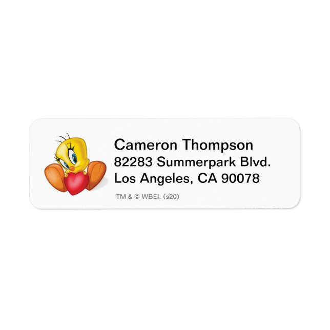 TWEETY™ Holding Heart Return Address Label (Front)