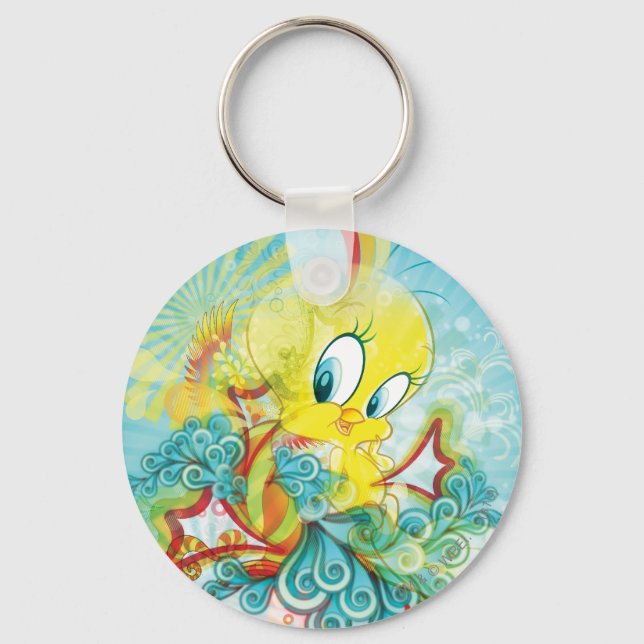 TWEETY™ In Blue Wave Key Ring (Front)