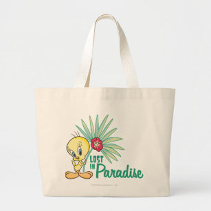Tweety "Lost In Paradise" Large Tote Bag