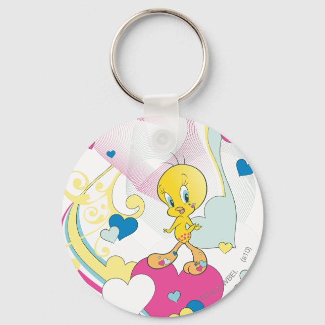TWEETY™ On Heart Key Ring (Front)