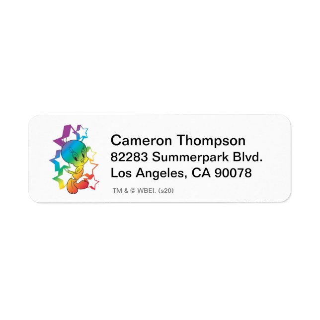TWEETY™ Rainbow Stars Return Address Label (Front)