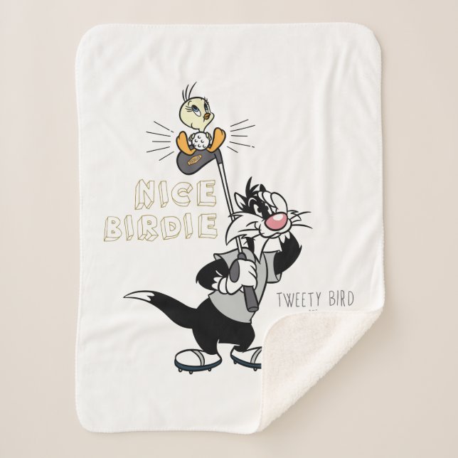 TWEETY™ & SYLVESTER™ Golfing - Nice Birdie Sherpa Blanket (Front)