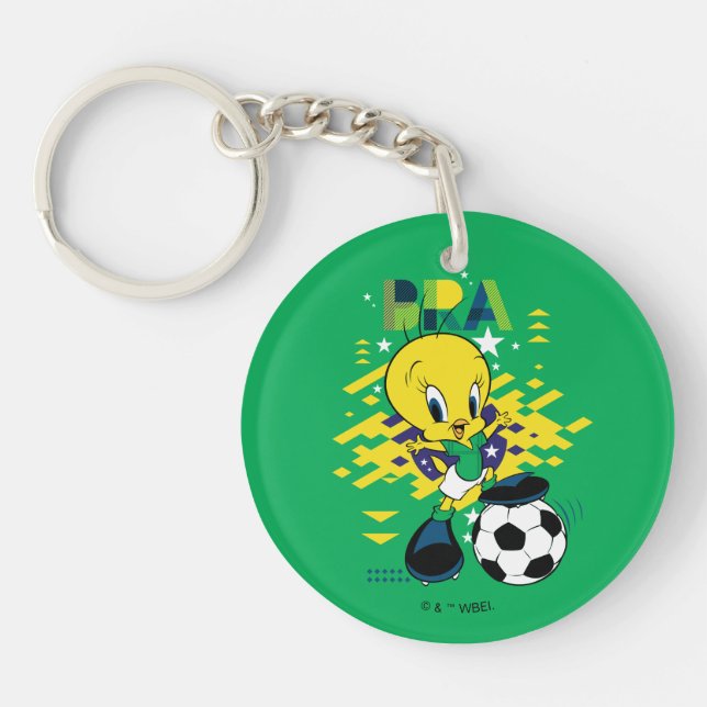 TWEETY™ Team Brazil Soccer Graphic Key Ring (Front)
