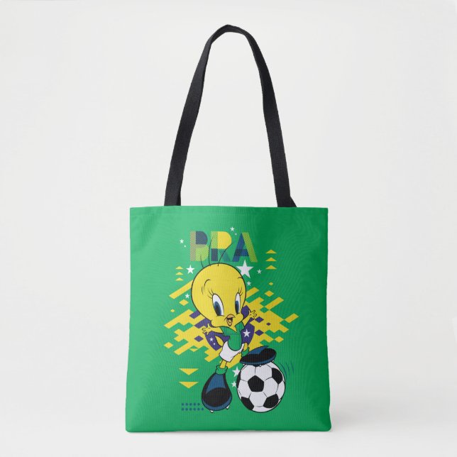 TWEETY™ Team Brazil Soccer Graphic Tote Bag (Front)