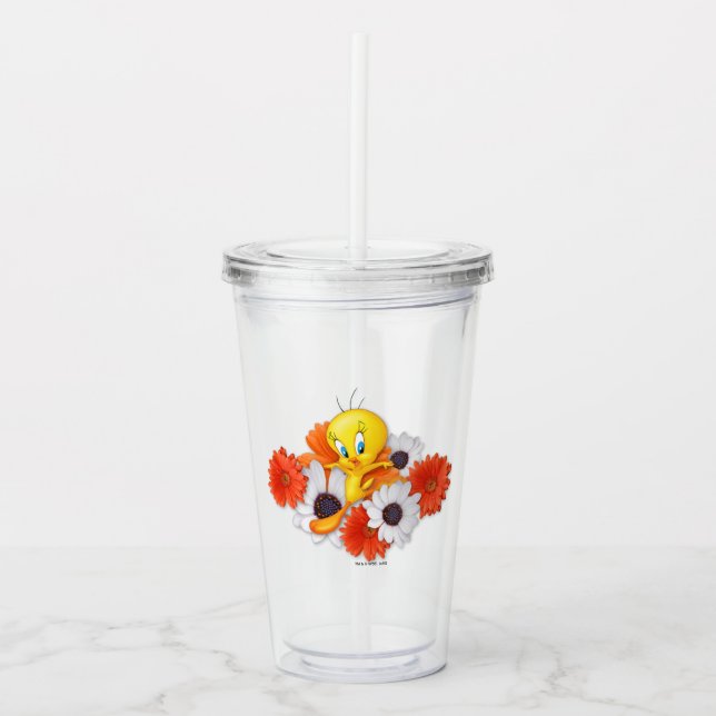 TWEETY™ With Daisies Acrylic Tumbler (Front)