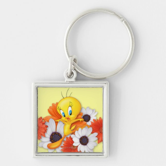 TWEETY™ With Daisies Key Ring (Front)