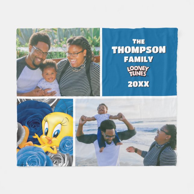 TWEETY™ With Roses Family Photo Fleece Blanket (Front (Horizontal))