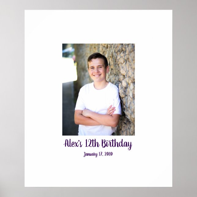 twelfth birthday 12th Sign In Party Board 12 (Front)