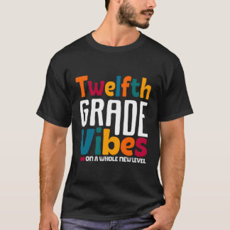 Twelfth Grade Vibes Vintage 1St Day School Team 12 T-Shirt