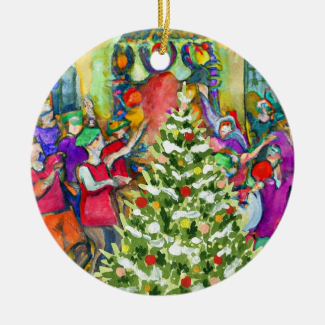 Twelfth Night Ceramic Ornament (Front)