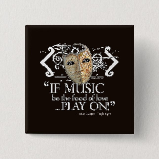 Twelfth Night Music Quote 15 Cm Square Badge (Front)