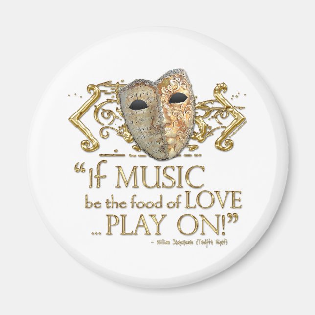 Twelfth Night Music Quote (Gold Version) Magnet (Front)