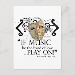 Twelfth Night Music Quote Postcard