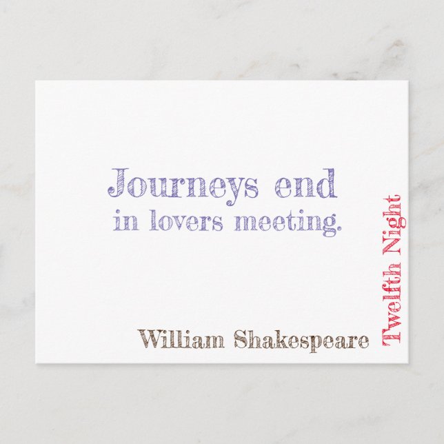 Twelfth Night Postcard (Front)