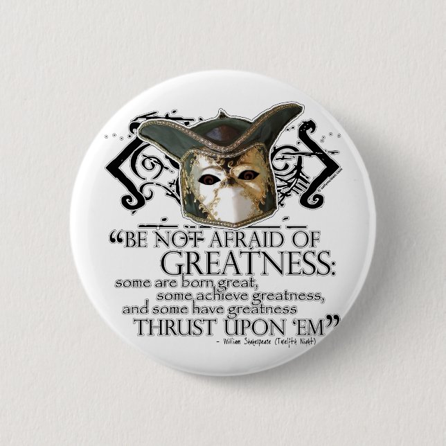 Twelfth Night Quote 6 Cm Round Badge (Front)