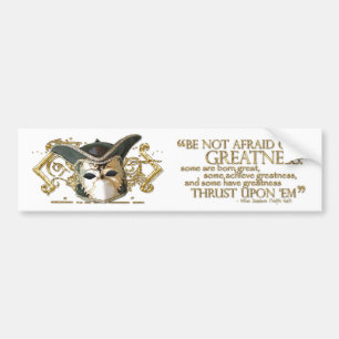 Twelfth Night Quote (Gold Version) Bumper Sticker