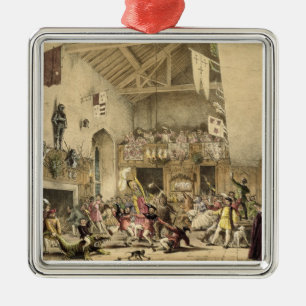 Twelfth Night Revels in the Great Hall, Haddon Hal Metal Ornament
