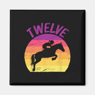 Twelve 12th Birthday Party Horse Rider Horseback R Magnet