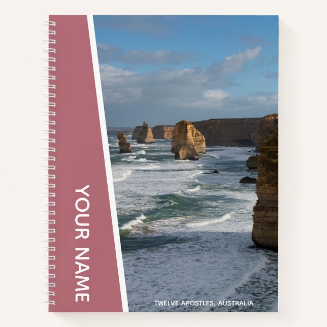 Twelve Apostles Great Ocean Road, Rose Gold Notebook (Front)