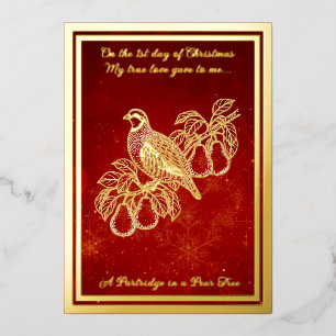 Twelve days of Christmas, A Partridge  Foil Holiday Card