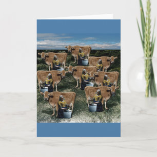 Twelve Days of Christmas - Eight Maids a-Milking Holiday Card